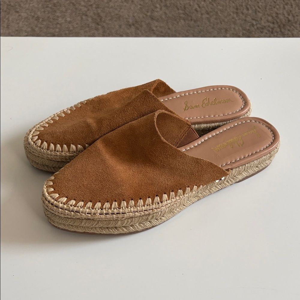 Sam Edelman Austin Espadrille Mule Suede Slides Shoes Size 8